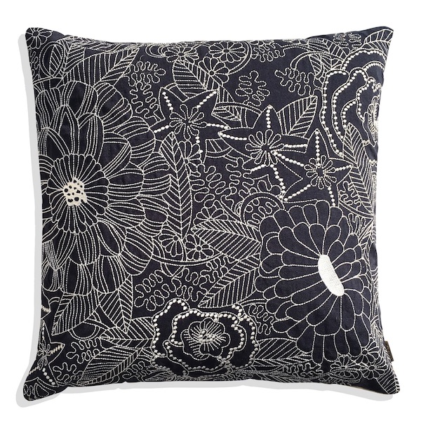 Beige Floral Navy Cushion